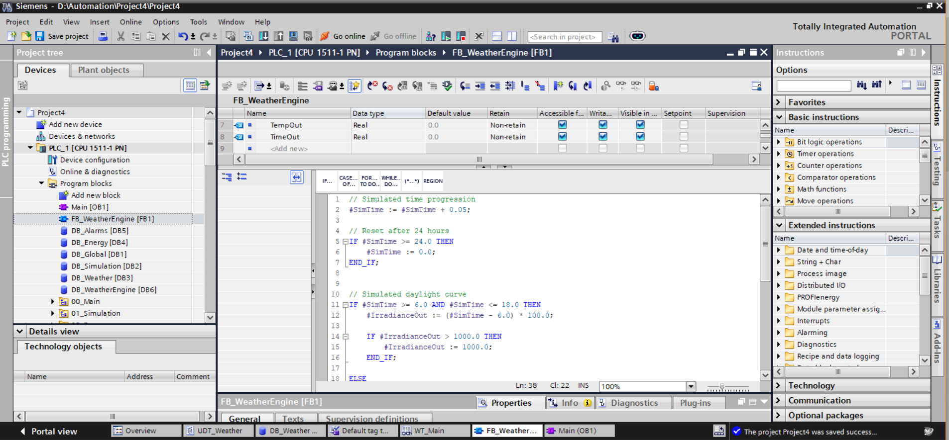 FB_WeatherEngine [FB1] — SCL implementation of the 24-hour time progression loop
