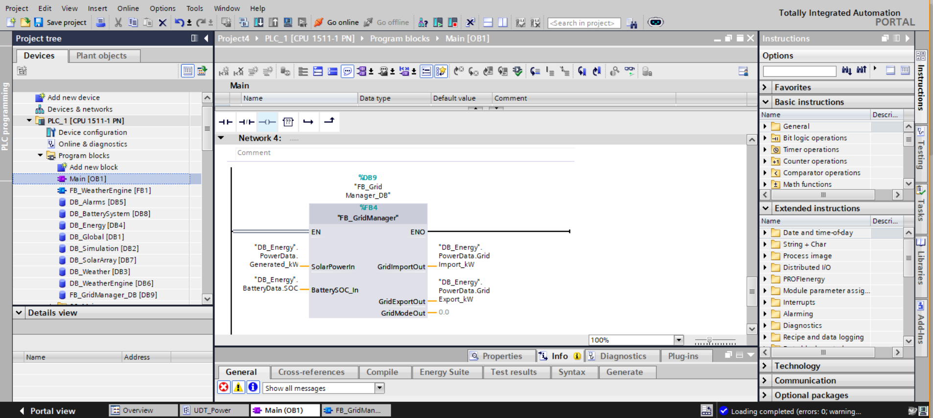 Main [OB1] — Network 4: FB_GridManager (FB4)