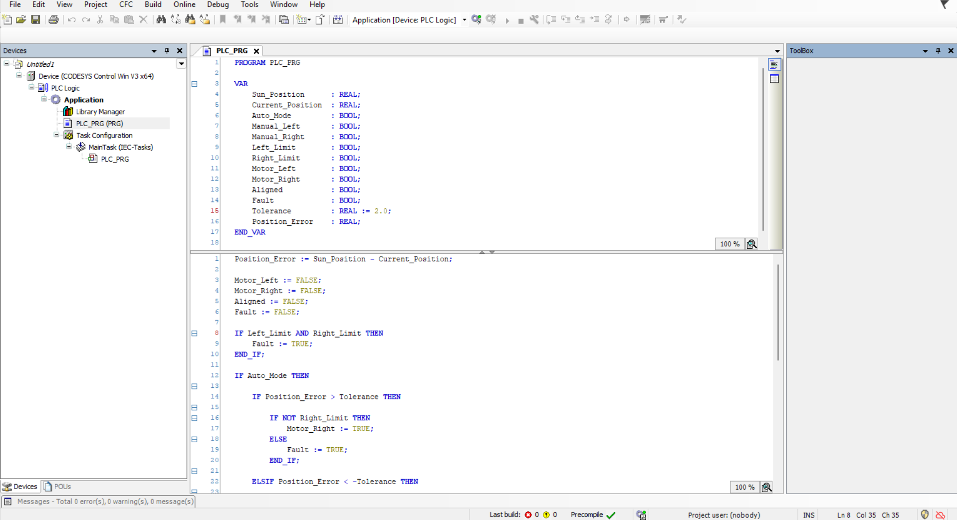 Solar Tracker Screenshot 1
